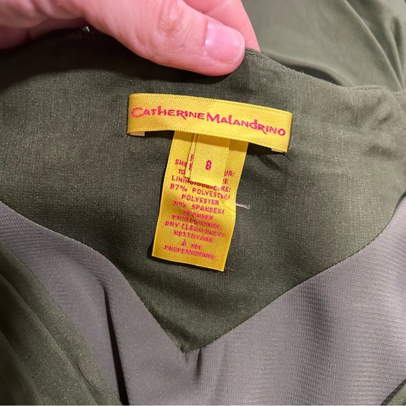 Catherine Malandrino olive green dress - Size 8 - Picture 9 of 13